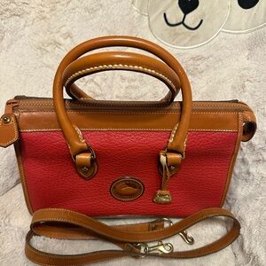 Elegant Red and Tan Tote Bag
